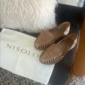 Nisolo Tan Leather Huarache Flat Sandals